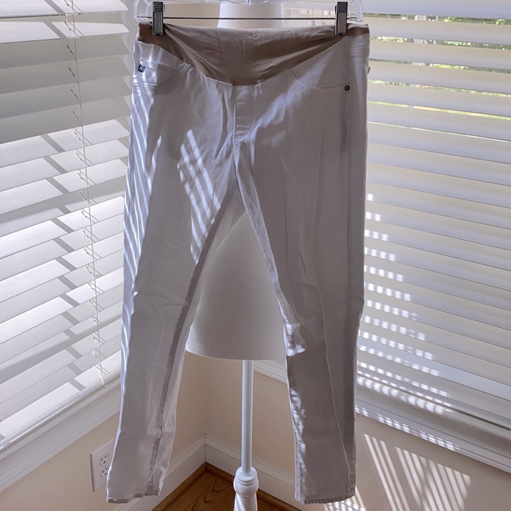 AG white skinny maternity jeans